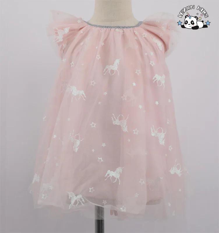 LEZONKIDS - New Fashion Sleeveless Tutu Princess Clothing unicorn Embroidery Craft Summer Party Girls Dress